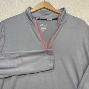 Nike Running Dri Fit 1/2 Zip Element Long Sleeve Shirt Gray Mens Med